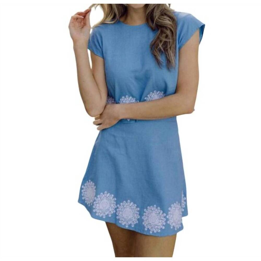 NEW SAIL TO SABLE short sleeve skirt set in azure